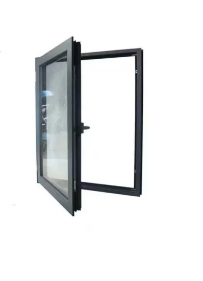 Hurricane Impact 48 X 60 Frameless Aluminium Casement Windows with Mosquito Net Black Color Aluminum Frame